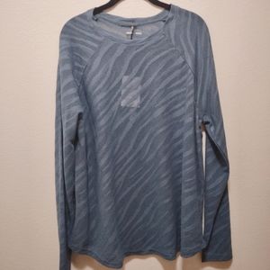 ASOS 4505 Blue Long Sleeve Semi Sheer Workout Top NEW 14